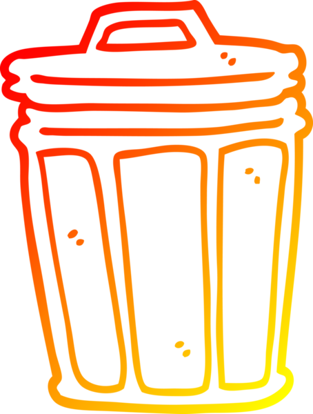 Bir insan tarafından çizilmiş bir çöp tenekesinin sıcak çizgi çizimi