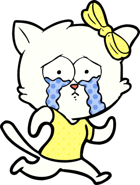 Bir insan tarafından çizilmiş çizgi film kedisi.