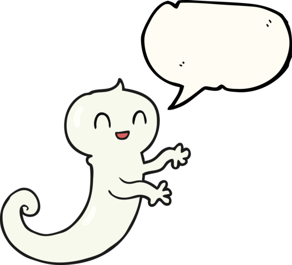 Bir insan tarafından çizilmiş serbest konuşma balonu çizgi film hayaleti.