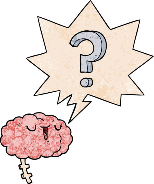 bir insan tarafından çizilmiş, geçmişe dönük konuşma baloncuklu çizgi film meraklısı beyin.