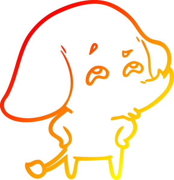 Bir insan tarafından çizilmiş bir filin sıcak çizgi çizimi