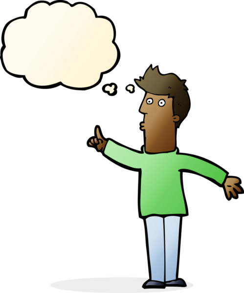 Çizgi filmci bir insan tarafından çizilmiş düşünce balonuyla ihtiyatlı olmayı tavsiye ediyor.