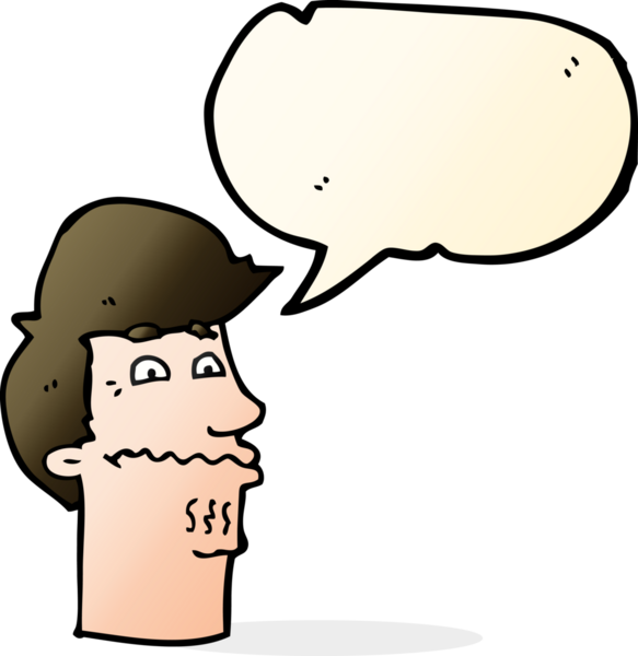 Bir insan tarafından çizilmiş konuşma balonlu sinirli bir adam.