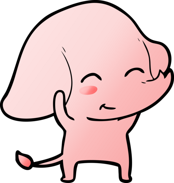 Bir insan tarafından çizilmiş şirin bir fil.