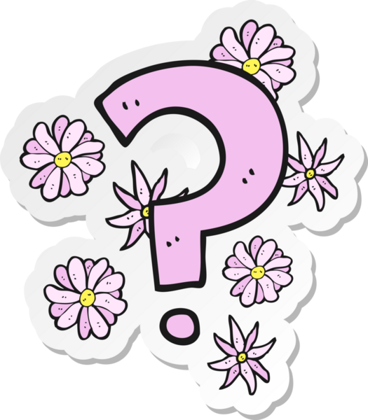 Bir insan tarafından çizilmiş bir soru işaretinin çıkartması.