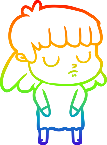 gökkuşağı gradyan çizgi çizimi bir insan tarafından çizilmiş ilgisiz bir kadın