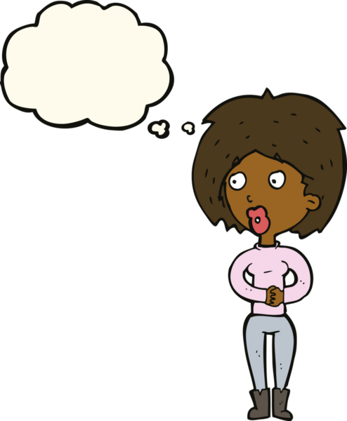 Bir insan tarafından çizilmiş düşünce balonlu bir karikatür.