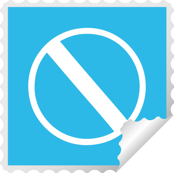 Bir insan tarafından çizilmiş izin verilmeyen bir tabelanın kare soyma etiketi