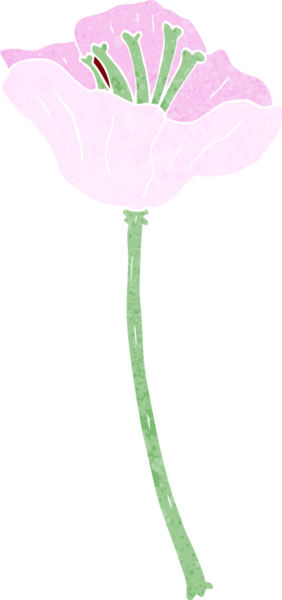 Bir insan tarafından çizilmiş karikatür çiçeği