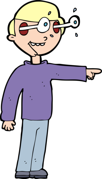 Bir insan tarafından çizilmiş çizgi film bakışlı adam.