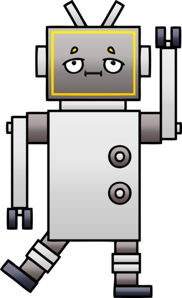 Bir insan tarafından çizilmiş bir robotun gölgelenmiş çizimi