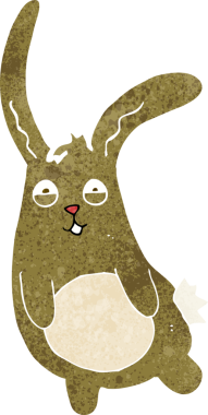 Bir insan tarafından çizilmiş komik çizgi film tavşanı