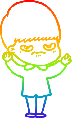 Gökkuşağı gradyan çizgi çizimi Bir insan tarafından çizilmiş bir çizgi film çocuğu