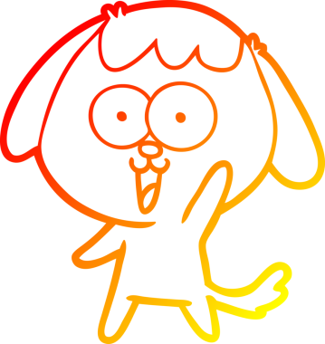 Bir insan tarafından çizilmiş sevimli bir köpeğin sıcak çizgi çizgisi.