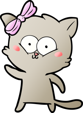 Bir insan tarafından çizilmiş çizgi film kedisi.