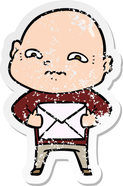 Bir insan tarafından çizilmiş gergin bir adamın sıkıntılı çıkartması.