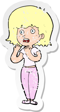 Bir insan tarafından çizilmiş bir karikatürün gerilimli çıkartması.