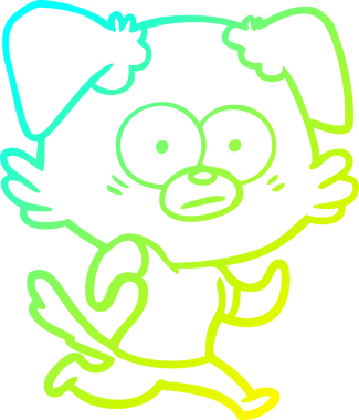 Bir insan tarafından çizilmiş bir köpek çizgi filminin soğuk gradyanı.