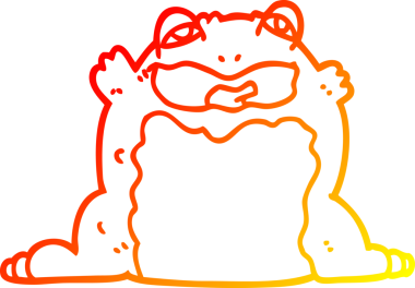 Bir insan tarafından çizilmiş sıcak çizgi karakurbağası çizimi