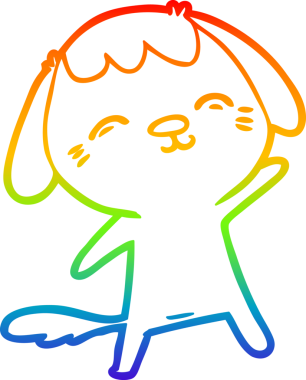 gökkuşağı gradyan çizimi Mutlu bir çizgi köpek çizimi Bir insan tarafından çizilmiş