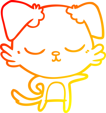 Bir insan tarafından çizilmiş sevimli bir köpeğin sıcak çizgi çizgisi.