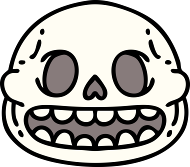 Bir insan tarafından çizilmiş ürkütücü bir cadılar bayramı kafatası çizimi.