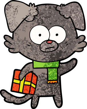 Bir insan tarafından çizilmiş sinirli köpek çizgi filmi.