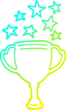 Bir insan tarafından çizilmiş bir çizgi film spor kupası çizimi.