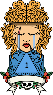 Retro Dövme Tarzı Ağlayan Barbar İnsan Bir insan tarafından çizilmiş doğal bir ruloyla