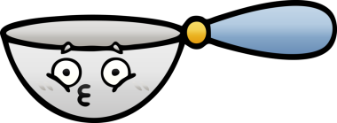 Bir insan tarafından çizilmiş bir kaşığın gölgelenmiş gölgesi.