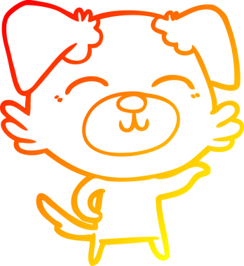 Bir insan tarafından çizilmiş çizgi film köpeğinin sıcak çizgi çizimi