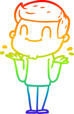 Bir insan tarafından çizilmiş gökkuşağı gradyan çizgi çizimi.