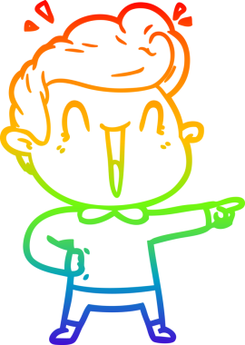 Gökkuşağı gradyanı çizimi bir insan tarafından çizilmiş heyecanlı bir çizgi film