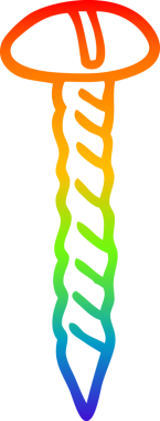 gökkuşağı gradyan çizimi bir insan tarafından çizilmiş metal bir vida
