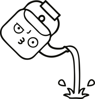 Bir insan tarafından çizilen çaydanlığın çizgi çizimi