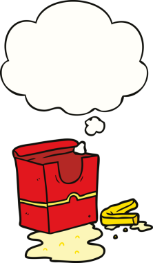 Bir insan tarafından çizilmiş düşünce balonlu çizgi film kızartmaları.