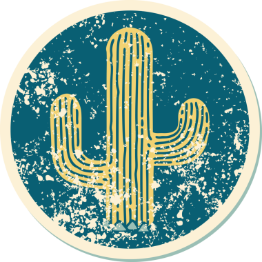 Bir insan tarafından çizilmiş bir kaktüsün sembolik dövmesi.