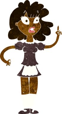 Bir insan tarafından çizilmiş endişeli bir hizmetçi.