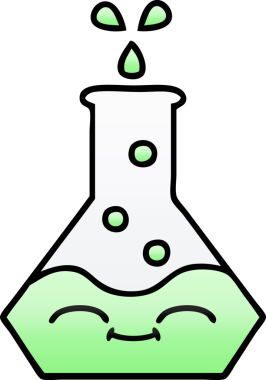 Bir insan tarafından çizilmiş bir deney şişesinin gölgelenmiş gölgesi.