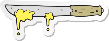 Bir insan tarafından çizilmiş tereyağı bıçağının çıkartması.