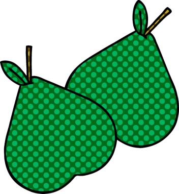 bir insan tarafından çizilmiş bir armut çizgi filmi.