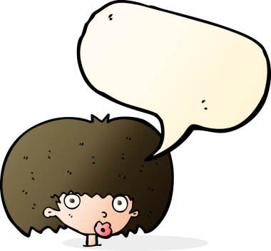 Bir insan tarafından çizilmiş konuşma balonlu bir karikatür.