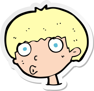 Bir insan tarafından çizilmiş bir karikatür çıkartması.