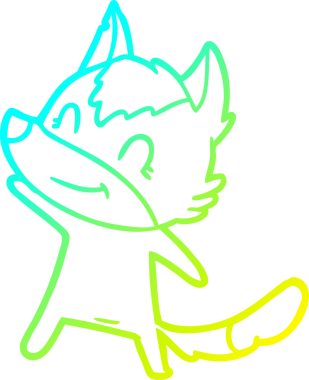 Bir insan tarafından çizilmiş dost canlısı bir kurt çizgi çizimi.