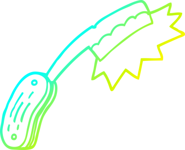 Bir insan tarafından çizilmiş bir karikatürün soğuk eğimli çizimi.