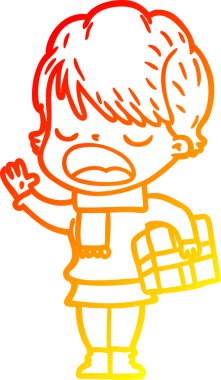 Bir insan tarafından çizilmiş bir karikatür kadın çizimi.