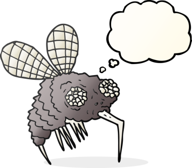 Bir insan tarafından çizilmiş serbest çizim balon karikatür sineği