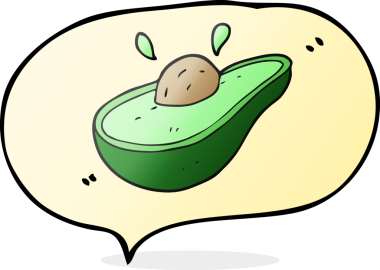 Bir insan tarafından çizilmiş serbest konuşma balonu avokadosu.