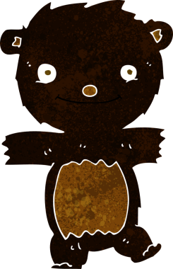 bir insan tarafından çizilmiş siyah ayı yavrusu.