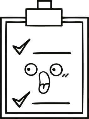 Bir insan tarafından çizilmiş bir kontrol listesinin çizgi çizimi